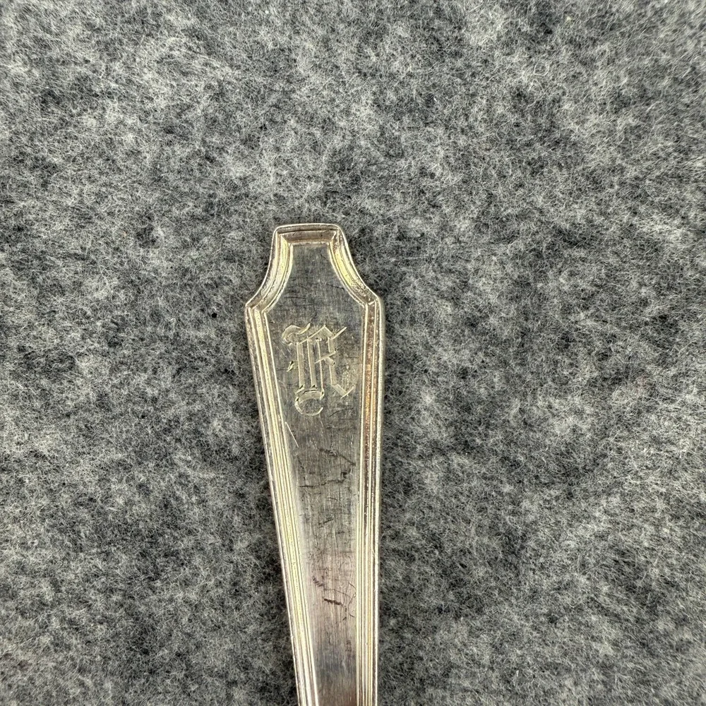 Antique William Rogers And Son 5 Pc Spoon‎ Set 1847 Engraved R Dining